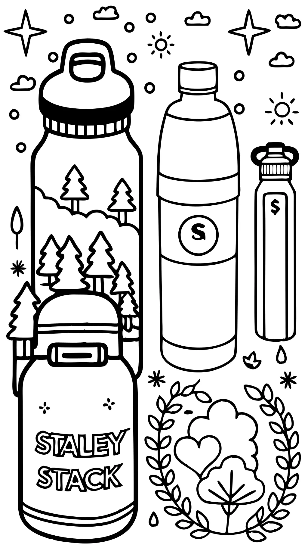 stanley water bottle coloring pages